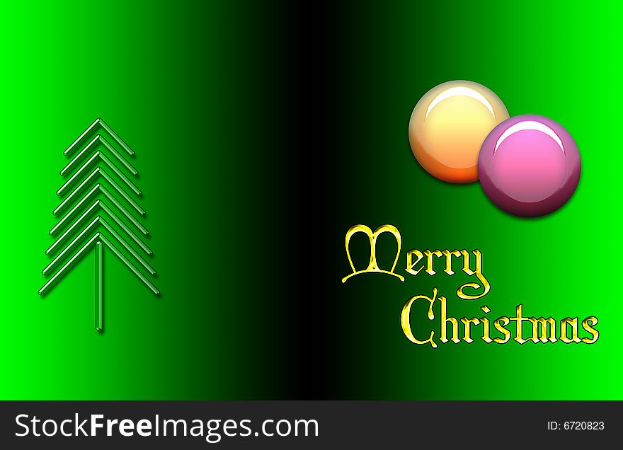 Christmas card with Christmas symbols and merry christmas