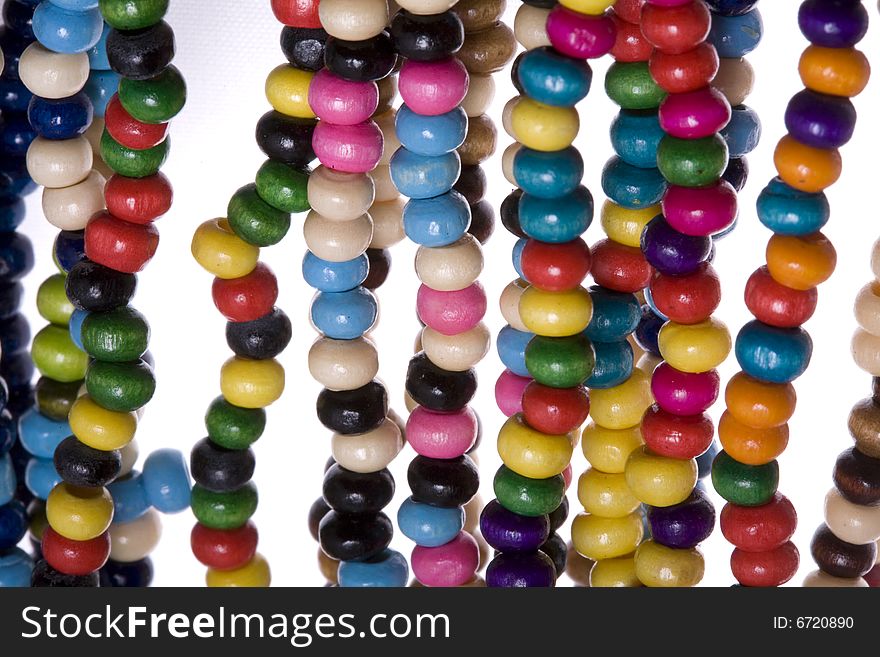 A string of colorful  beads. A string of colorful  beads