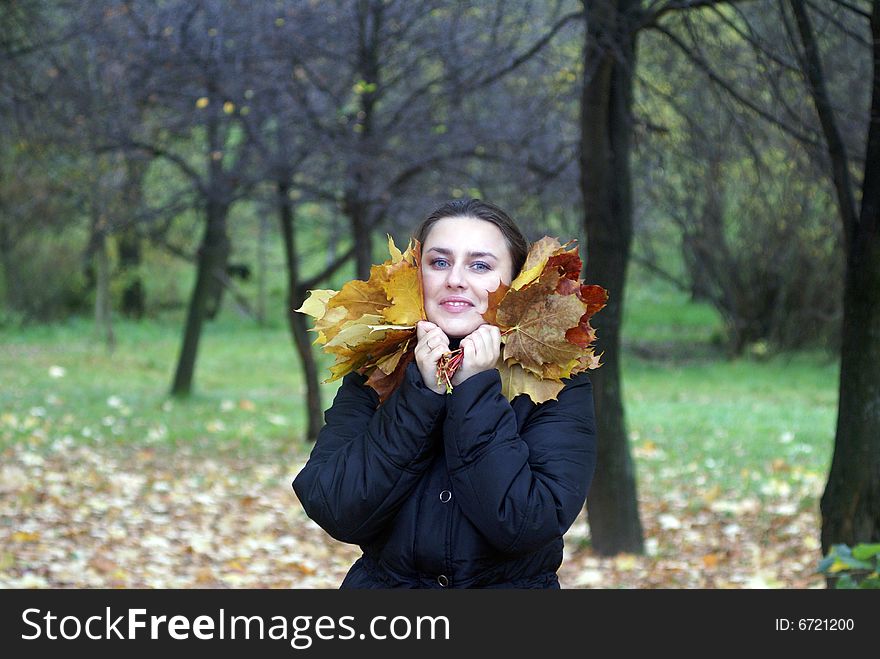 Girl In The Autumn Park