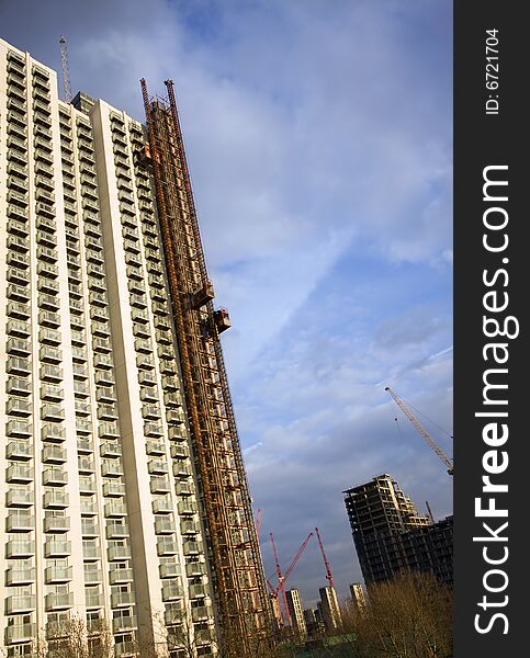 Big apartment blocks under construction. Big apartment blocks under construction