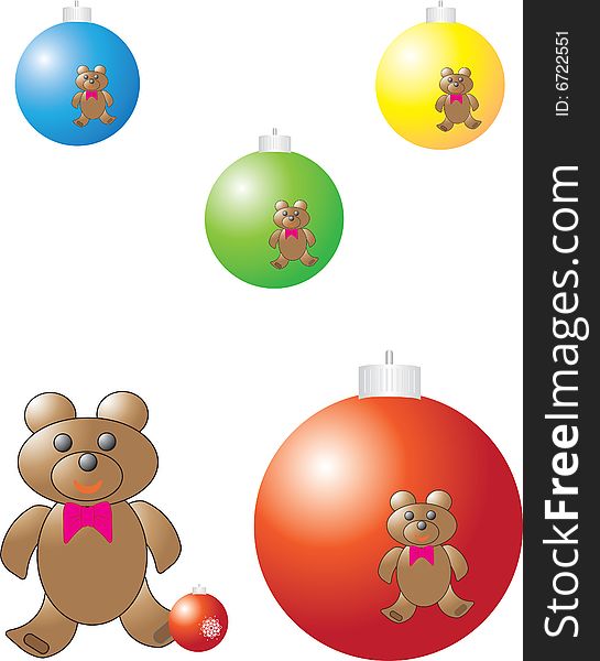 Vector illustration contains the image of christmas color balls