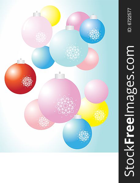 The vector illustration contains the image of christmas balls. The vector illustration contains the image of christmas balls