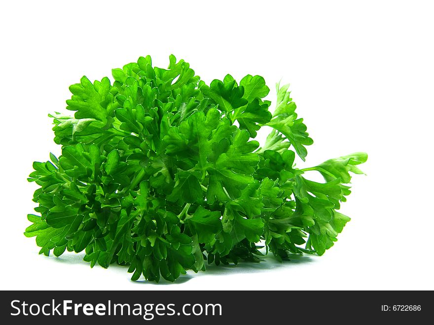 Close-up view on some fresh parsley isolated. Close-up view on some fresh parsley isolated.