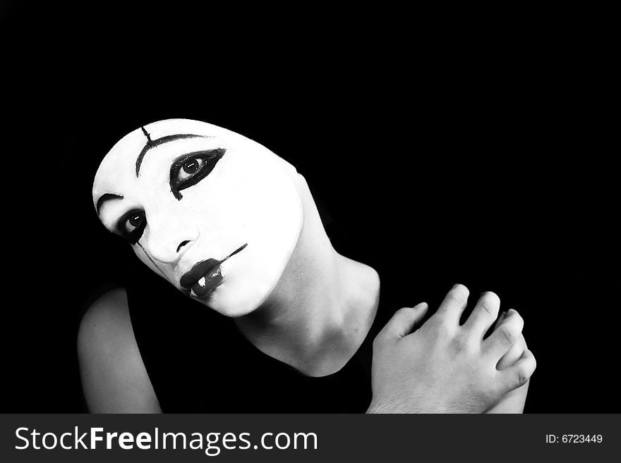 Portrait of the mime close up