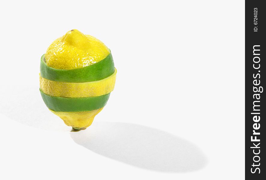 A new fruit combining a lemon and lime. A new fruit combining a lemon and lime