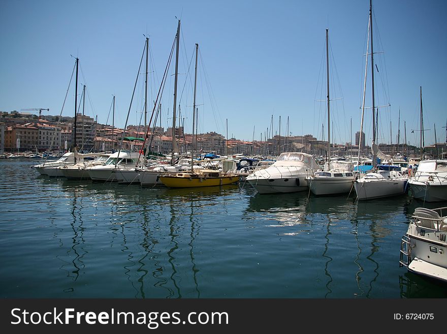 A picture of the luxury harbour in Marseille. A picture of the luxury harbour in Marseille.