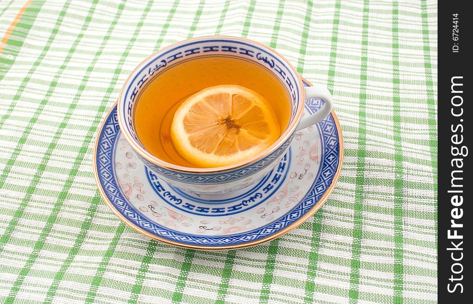 Tasty tea with lemon