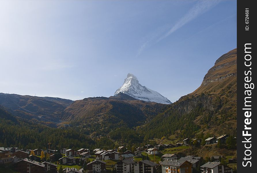 View on Matterhorn from Zermatt, Switzerland