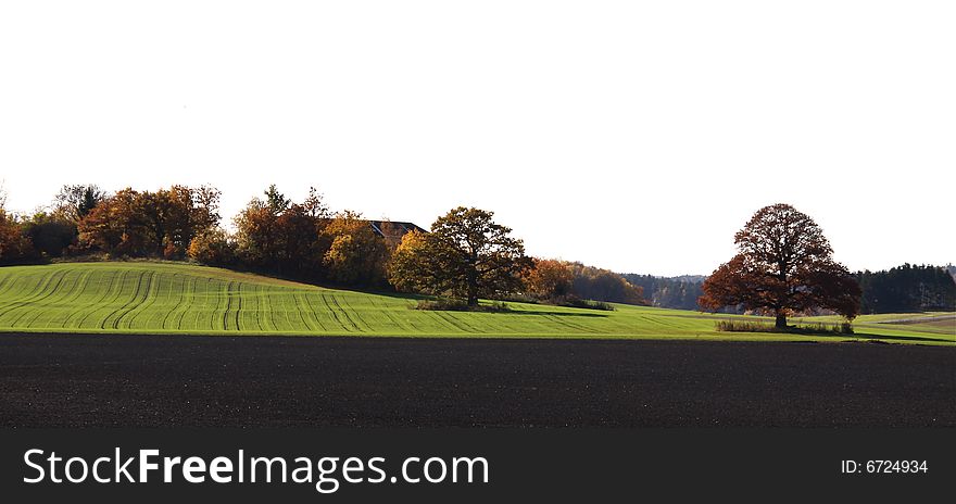 Farmland in autumn time . peaceful scandinavia fall. Farmland in autumn time . peaceful scandinavia fall