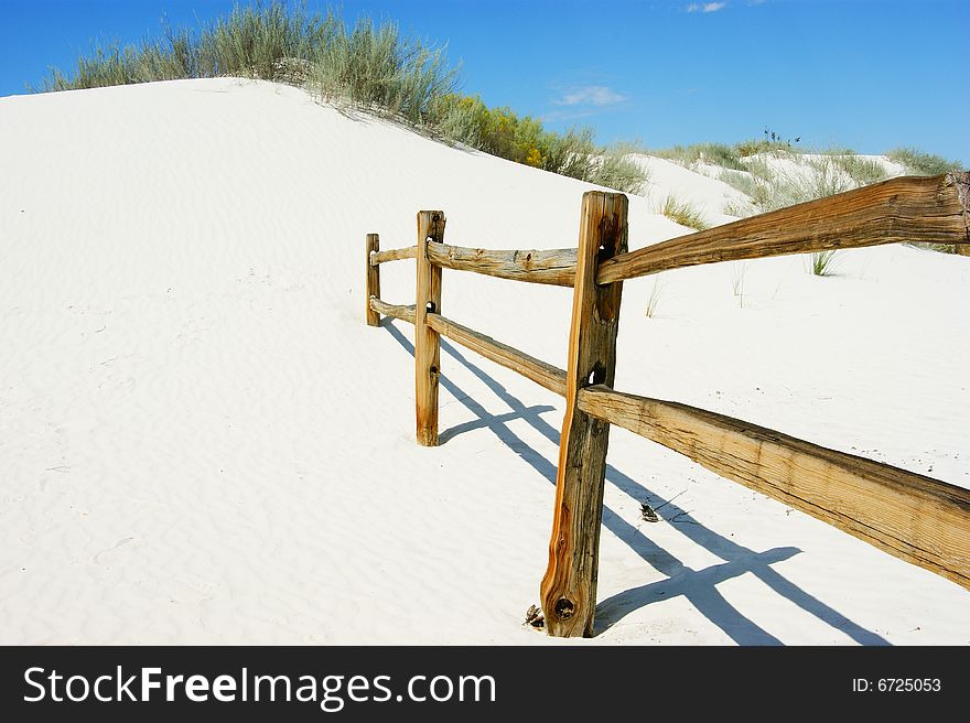 A fence in the white sands national monument