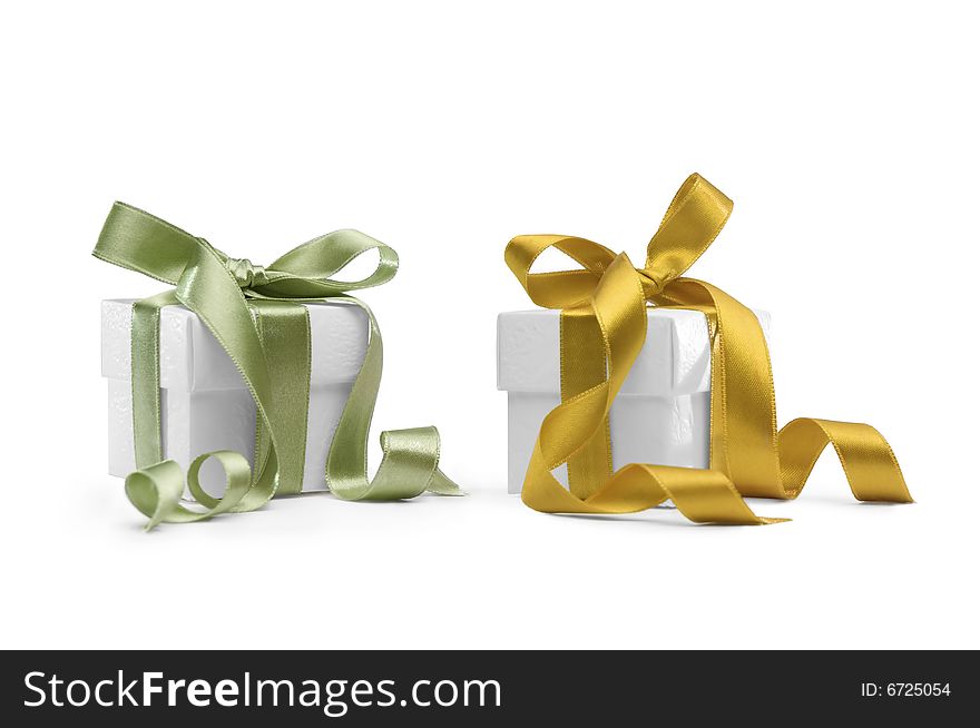 Two presents boxes isolated on white background