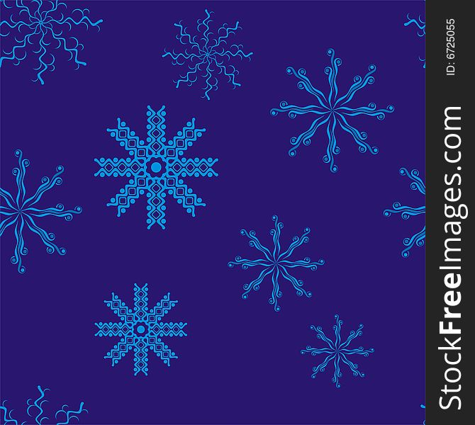 Snowflakes. Color vector background. Seamless pattern.