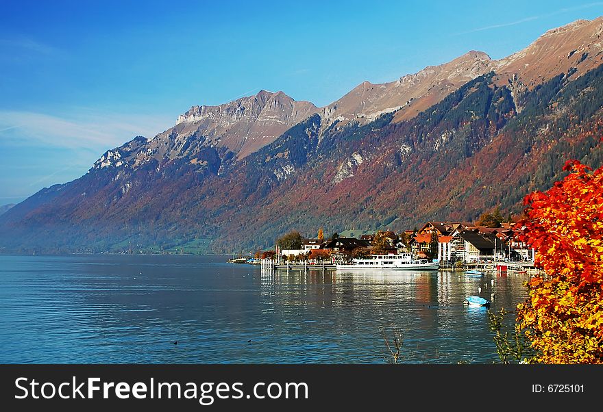 Lake Brienz - the most beautiful lake in Switzerland.  It was taken on the Goldenpass Line near Brienz.