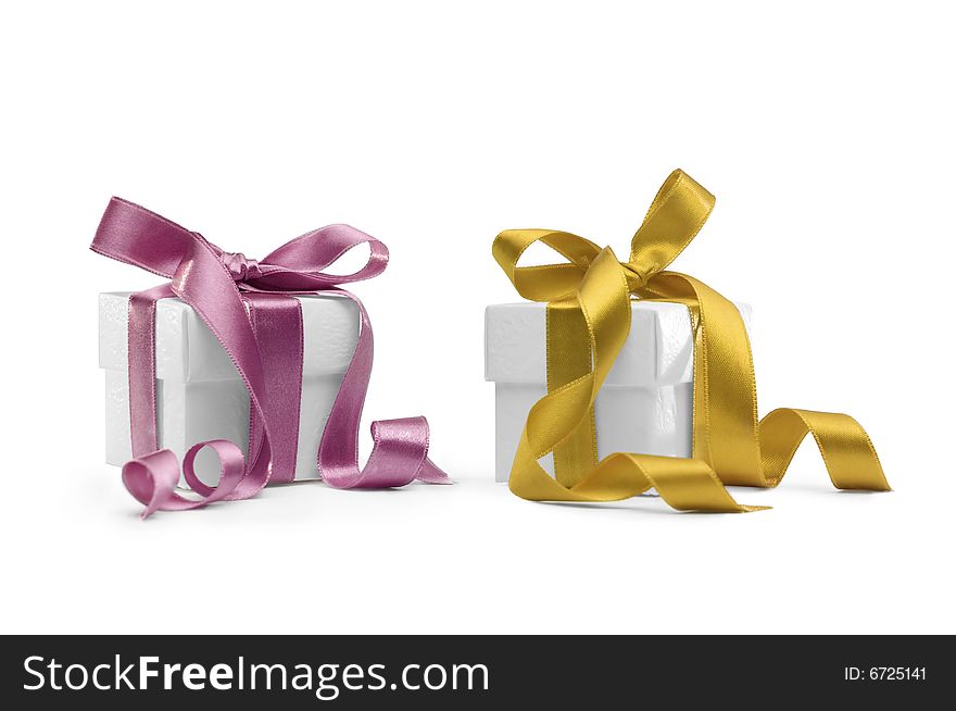 Two presents boxes isolated on white background