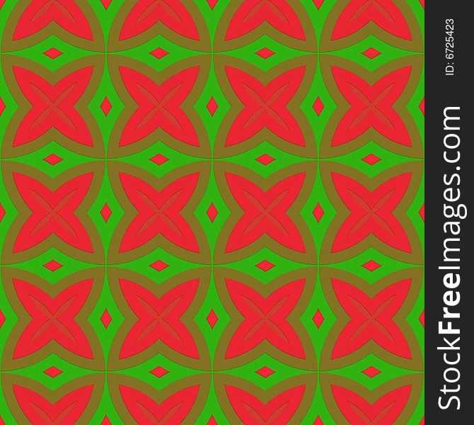 Retro texture with stars and shapes in red and green,. Retro texture with stars and shapes in red and green,