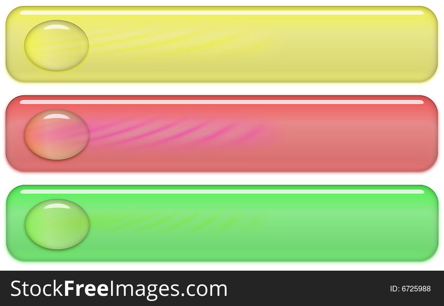 Glassy rounded 3d banners or headers for websites or other. Glassy rounded 3d banners or headers for websites or other