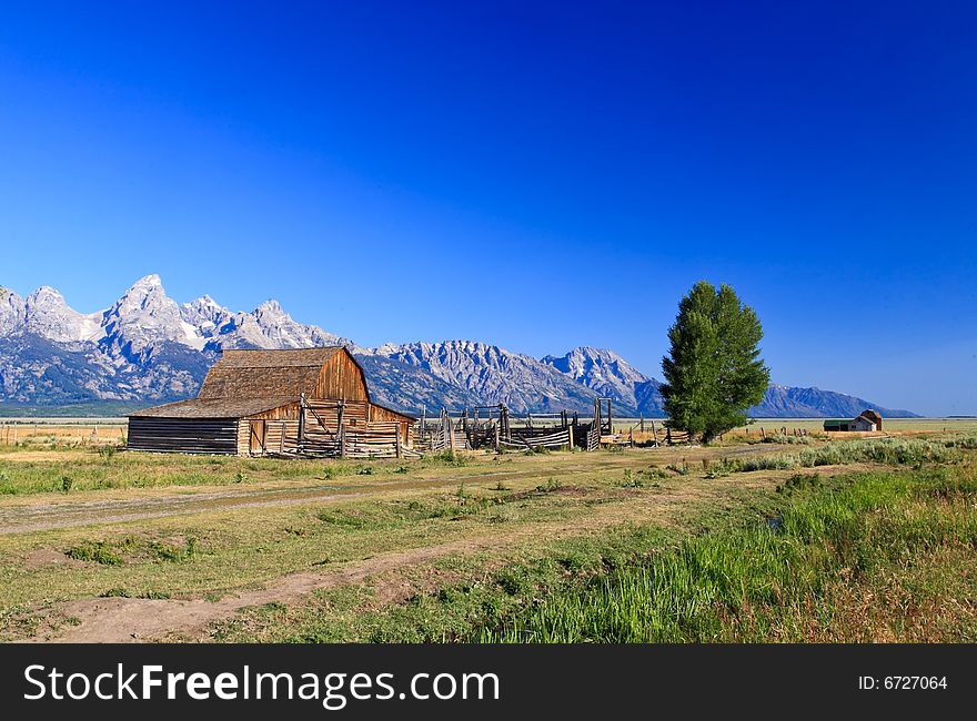 Moulton Barn at Grand Teton National Park in the morning