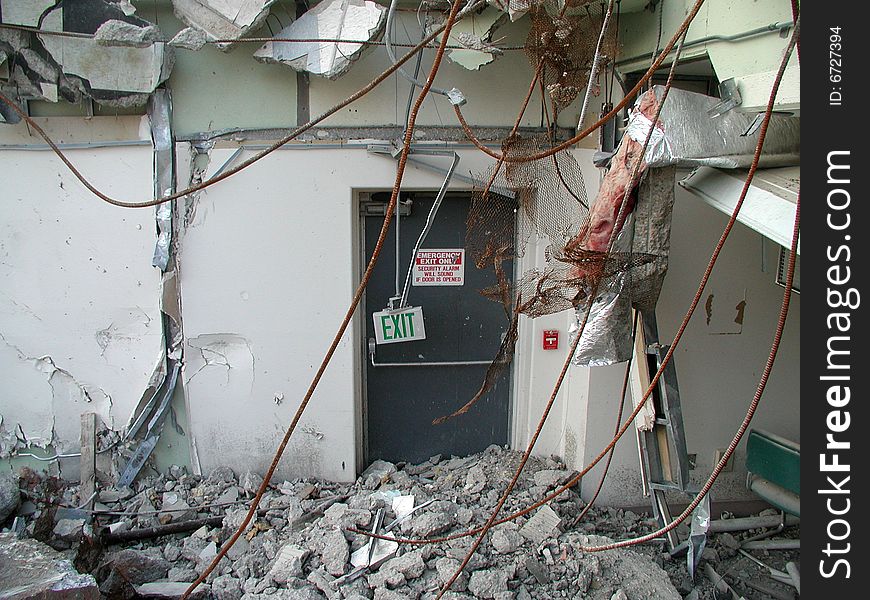 Urban ruins of a destroyed hospital near Norfolk, VA.