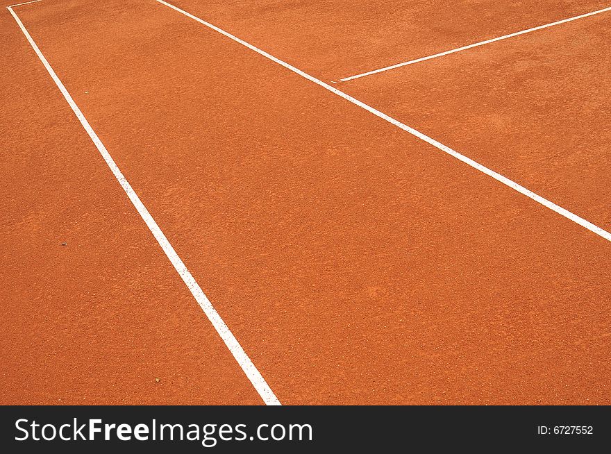 View tennis court with tennis net