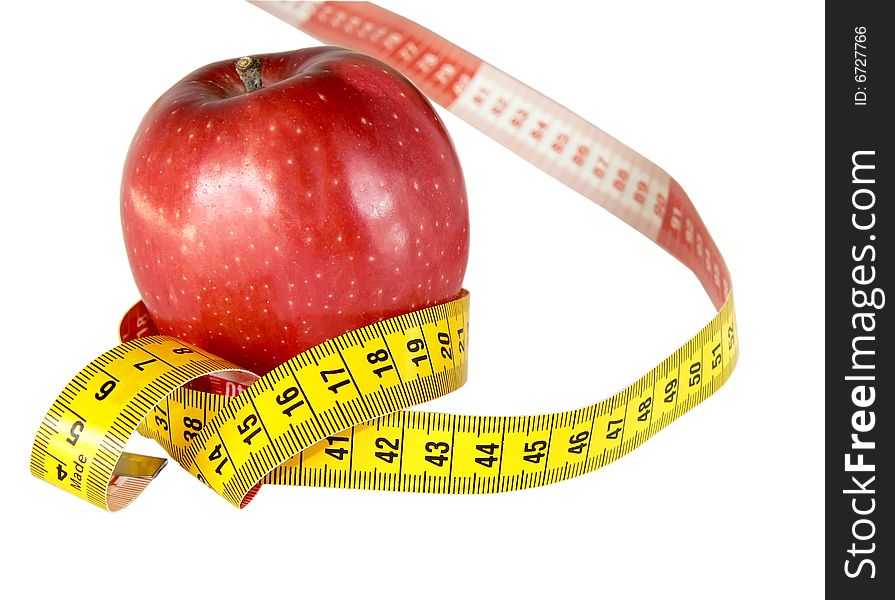 Apple and measuring tape