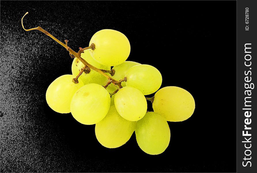 Mature bunch of white grapes