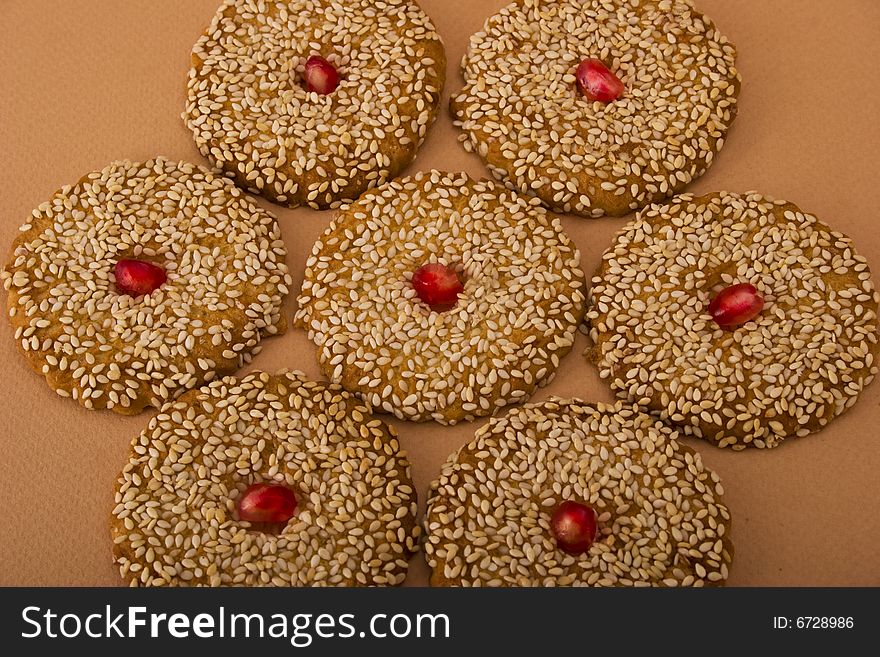 Cookies close-up isolated on beige background