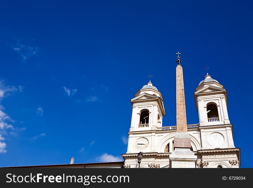 Famous church Trinita dei Monti in Rome, Italy