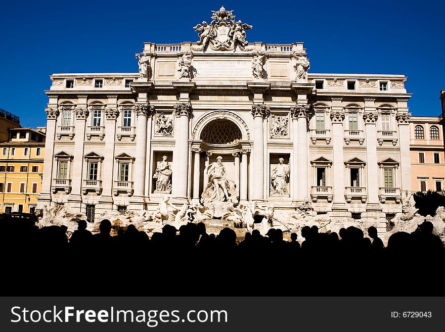 Most famous Trevi Fountain in Rome, Italy