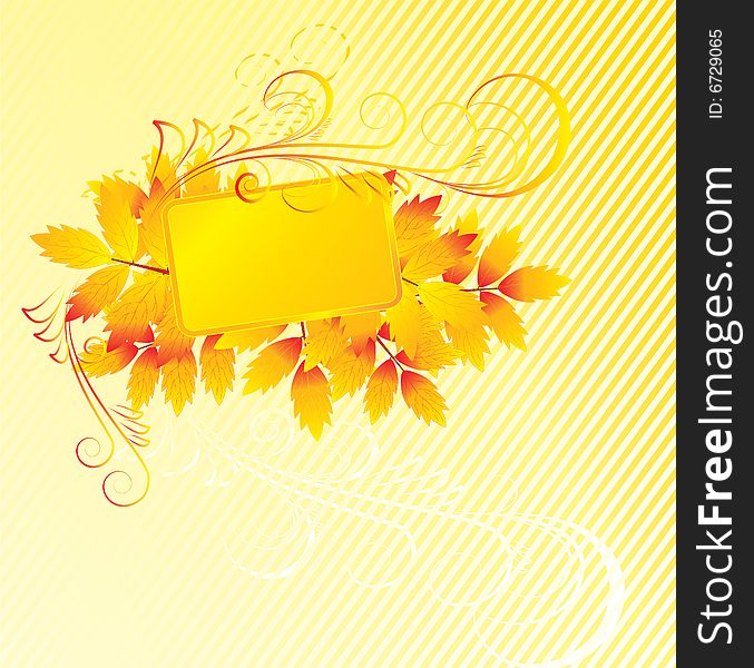 The vector illustration contains the image of autumn leaf. The vector illustration contains the image of autumn leaf