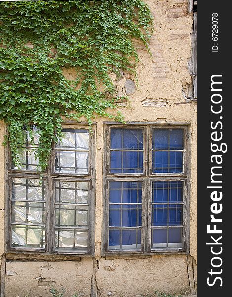 Old house facade and window