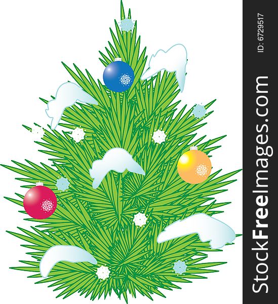 Vectorial illustration contains images of christmas pine