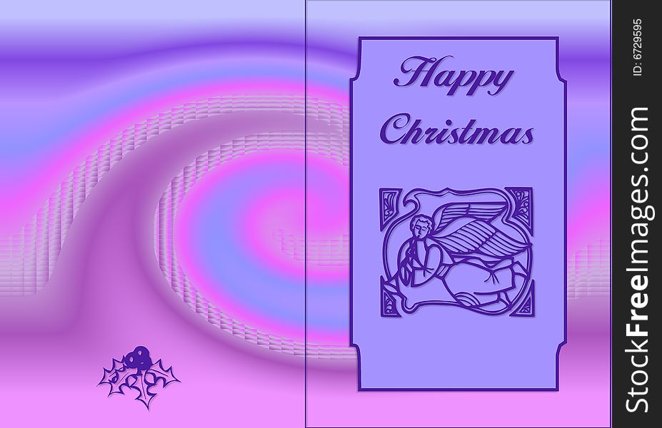 Card with illustration and Happy Christmas