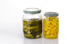 Jars Of Pickles....... Royalty Free Stock Photos
