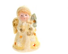 Christmas Angel Isolated On White Stock Photography Christmas Angel Isolated On White Stock Photography