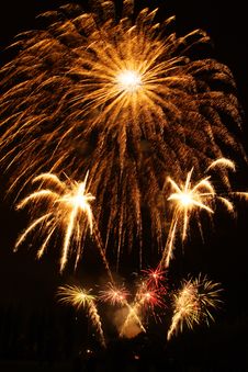 Golden Fireworks Stock Photography Golden Fireworks Stock Photography