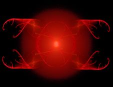 Fractal Rendering Of Red Symbol Over Black Stock Image Fractal Rendering Of Red Symbol Over Black Stock Image