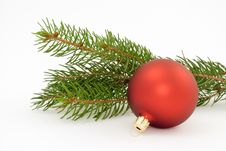 One Matte Red Christmas Ball Stock Photos One Matte Red Christmas Ball Stock Photos