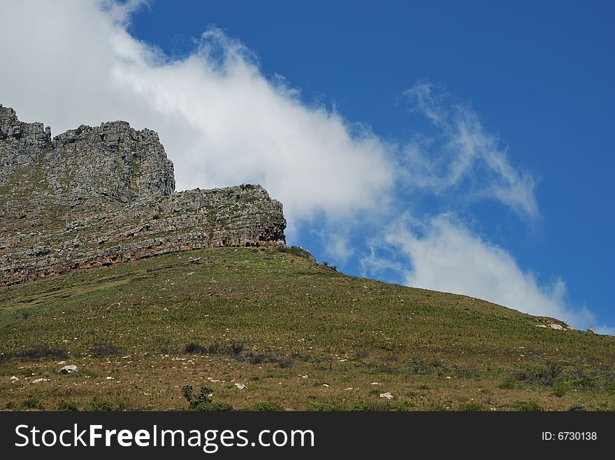 A part of Table Mountain in Cape Town, South Africa.