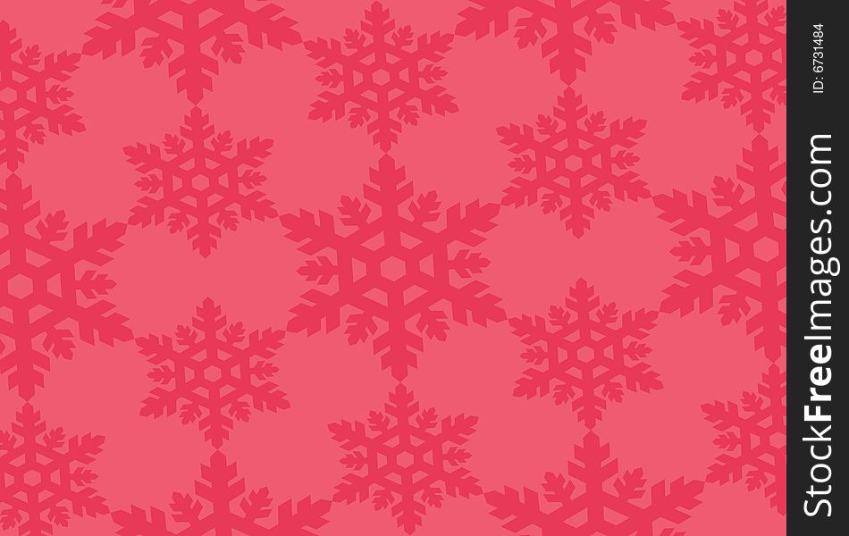 Pink snowflakes of two dimensions background. Pink snowflakes of two dimensions background