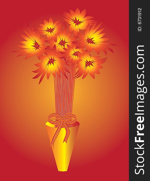 The vector illustration contains the image of flower bouquet. The vector illustration contains the image of flower bouquet