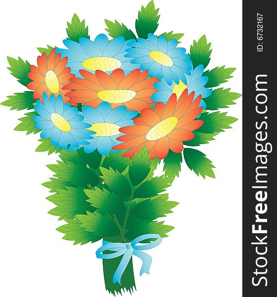 The vector illustration contains the image of flower bouquet. The vector illustration contains the image of flower bouquet