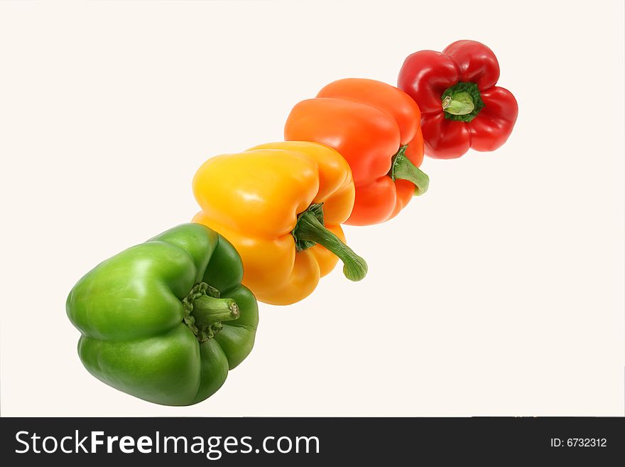 Peppers mix isolated on white
