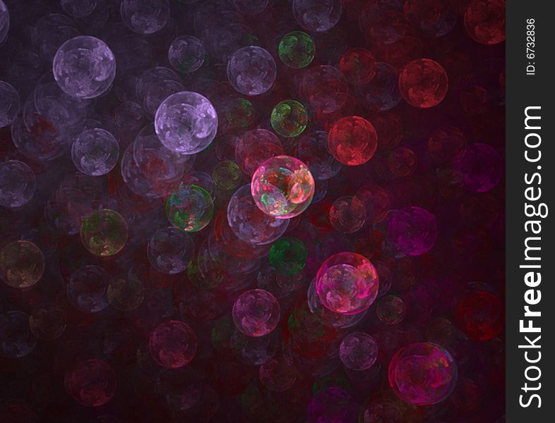 Fractal image of colored bubbles abstract