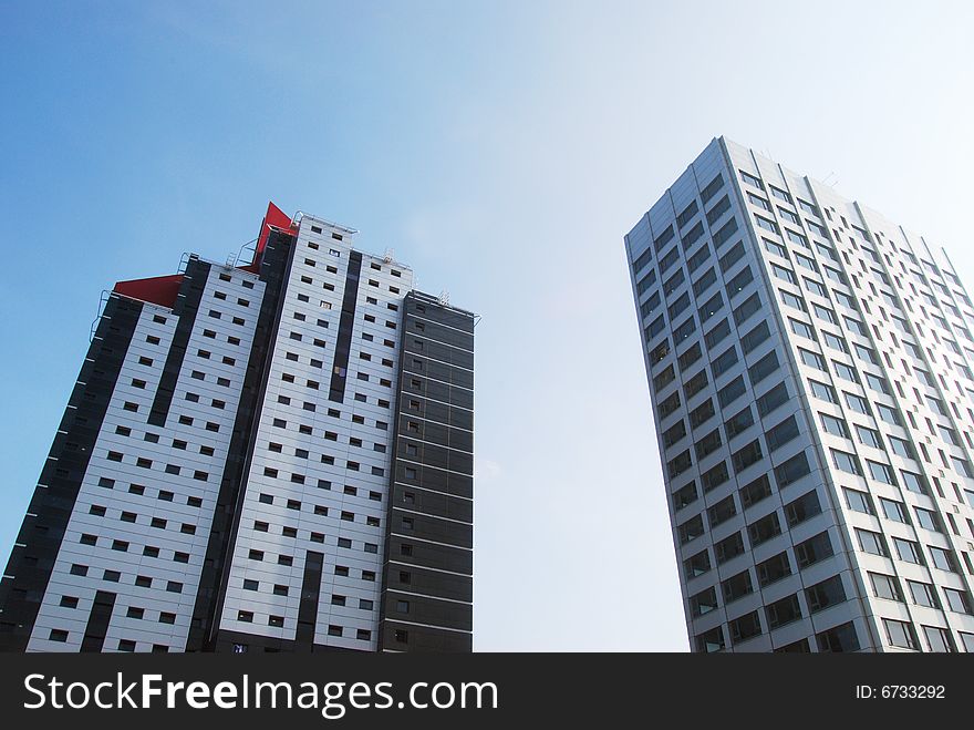 Two tower blocks in Leeds city centre. Two tower blocks in Leeds city centre