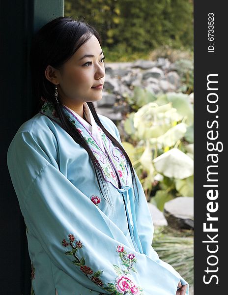 Portrait of a girl in Chinese ancient dress. This is dress of Ming Dynasty of China. Portrait of a girl in Chinese ancient dress. This is dress of Ming Dynasty of China.