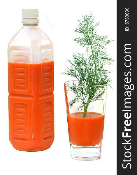 Carrot juice and fresh dill