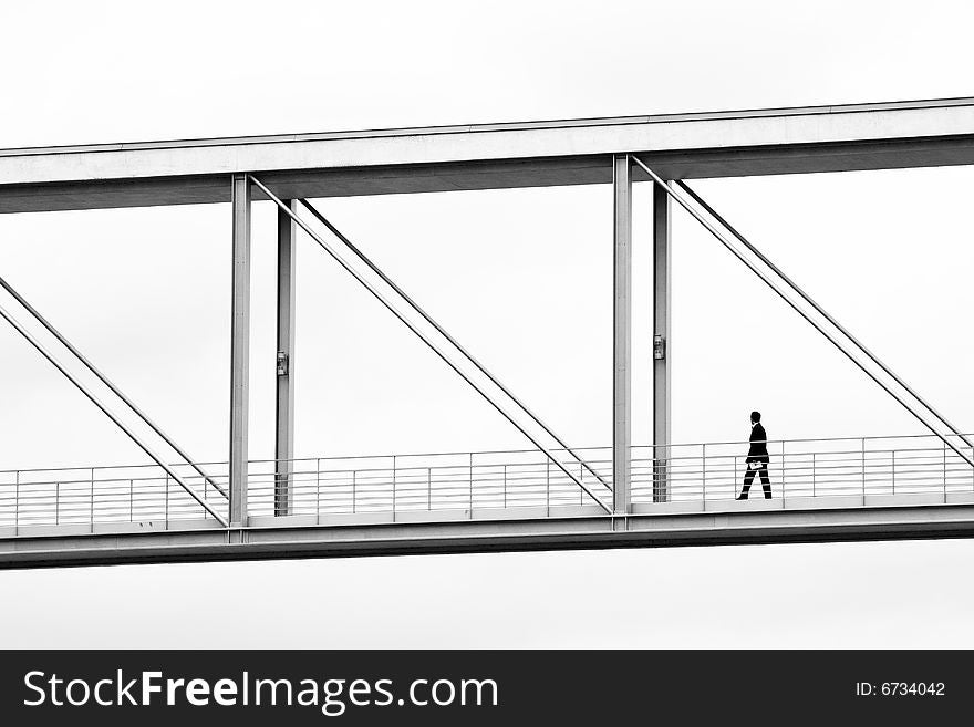 Pedestrian bridge in Berlin / Germany. Pedestrian bridge in Berlin / Germany.