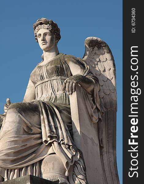 Angel statue at the Arc de Triomphe du Carrousel, Paris