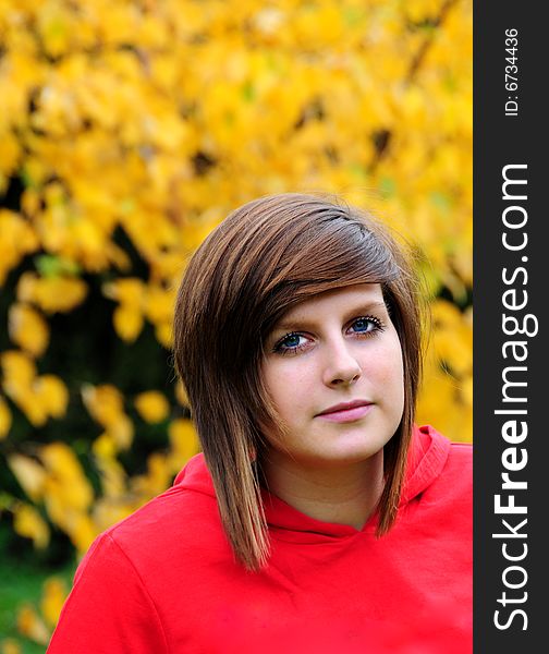 Shot of a pretty teenage girl in autumn. Shot of a pretty teenage girl in autumn