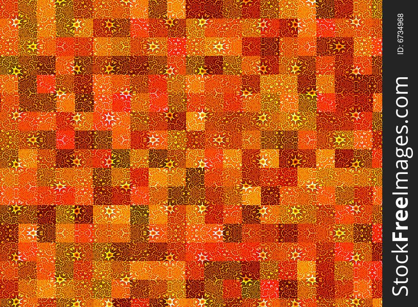 Grunge orange pattern with stars and shapes. Grunge orange pattern with stars and shapes